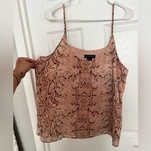 Rachel Zoe baby pink snakeskin tank